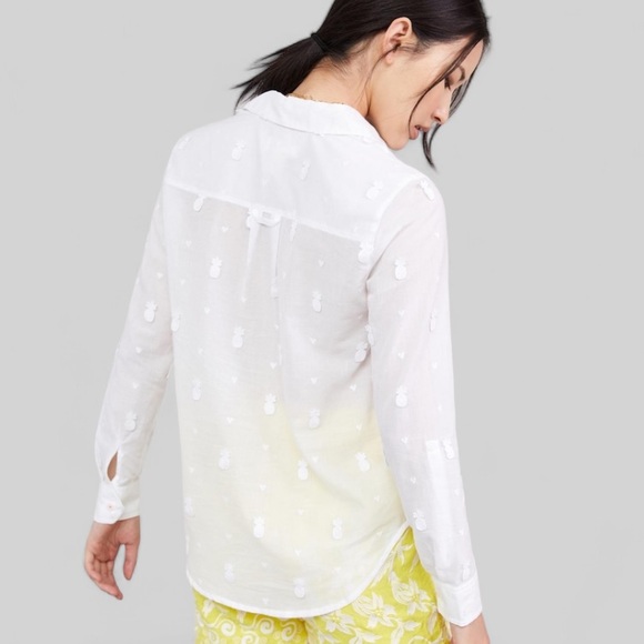 Anthropologie Maeve Classic Embroidered Buttondown - Picture 2 of 6